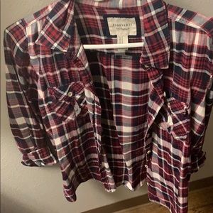 Plaid button down shirt